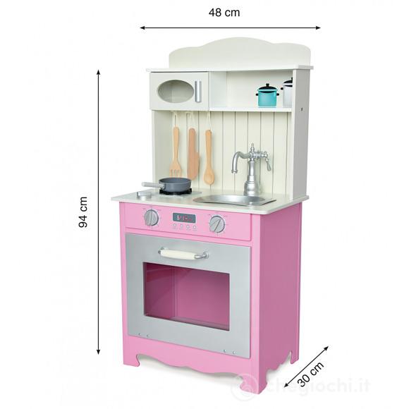 Cucina Legno Piccola Con Accessori - Rosa (ODG028)
