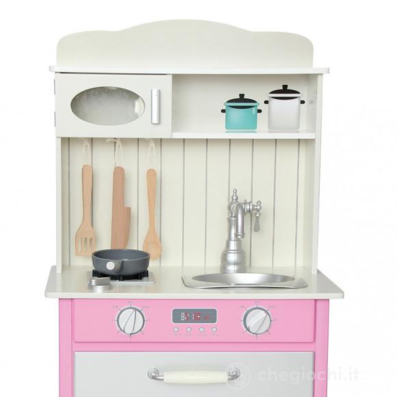 Cucina Legno Piccola Con Accessori - Rosa (ODG028)