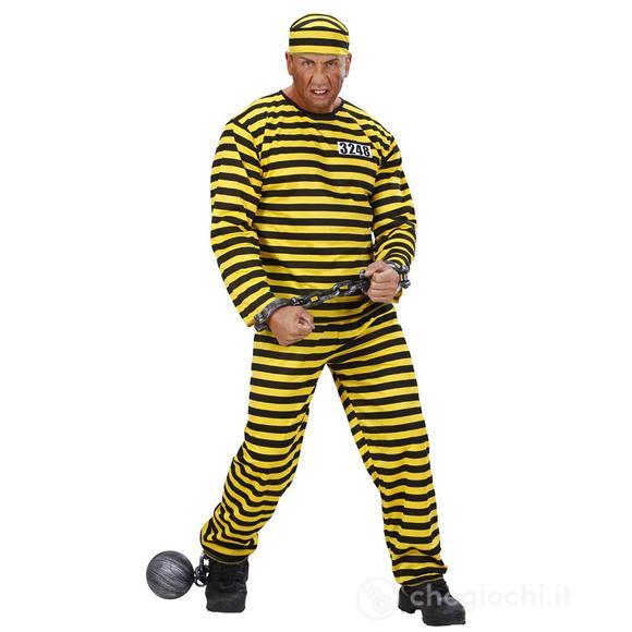 Carcerato Giallo/Nero (Casacca, Pantaloni, Cappello) M