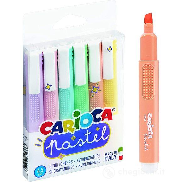 Confezione 6 Evidenziatori Colori Pastello