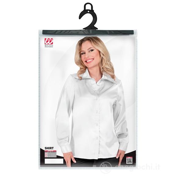 Camicia Disco Anni 70 Bianca in raso L -  Adulto Donna - Disco, Anni '70 - Disco Fever