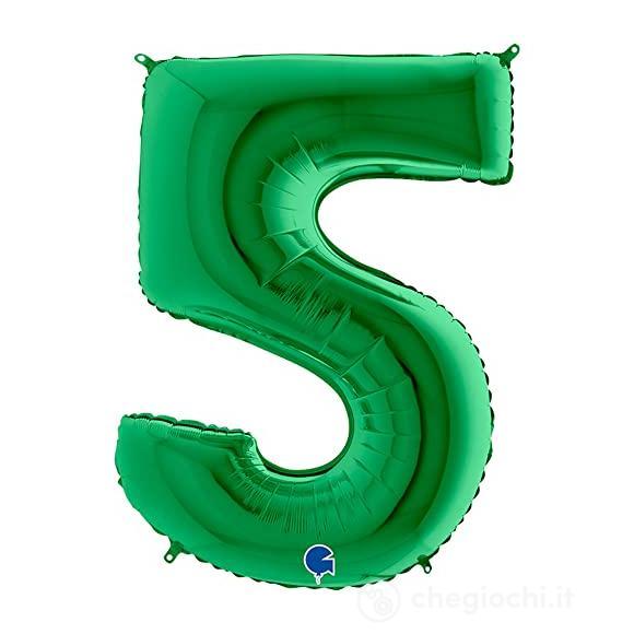 Palloncino Mylar 40 (100cm) Numero 5 Green