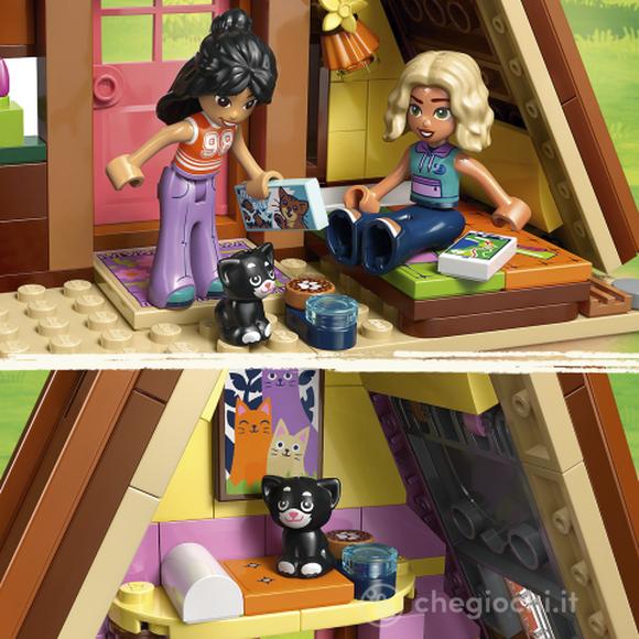 LEGO Friends 42682 Cabina Glamping nella Natura, Casa Giocattolo con 2 Mini Bamboline, Gatto e Accessori, Regalo Bambini 6+