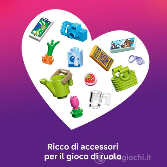LEGO Friends 42682 Cabina Glamping nella Natura, Casa Giocattolo con 2 Mini Bamboline, Gatto e Accessori, Regalo Bambini 6+