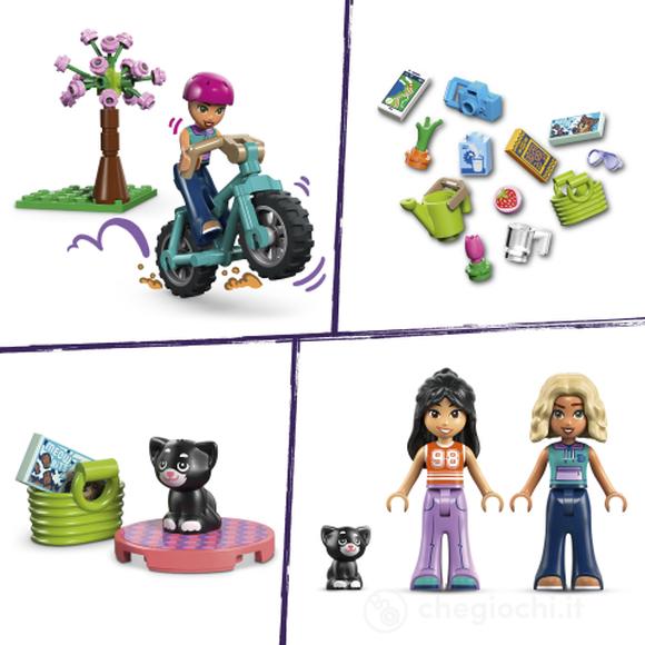 LEGO Friends 42682 Cabina Glamping nella Natura, Casa Giocattolo con 2 Mini Bamboline, Gatto e Accessori, Regalo Bambini 6+