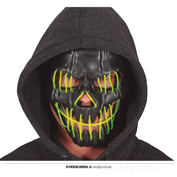 Maschera Nera Sorridente Con Luce Pvc (20041)