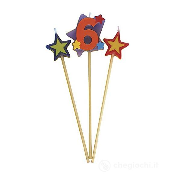 Number 6 Star Candles Set
