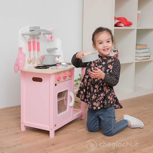 Cucina rosa legno (11054)