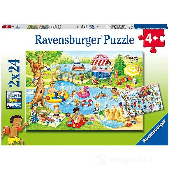 Puzzle 2x24 pezzi Tempo libero al lago (05057)