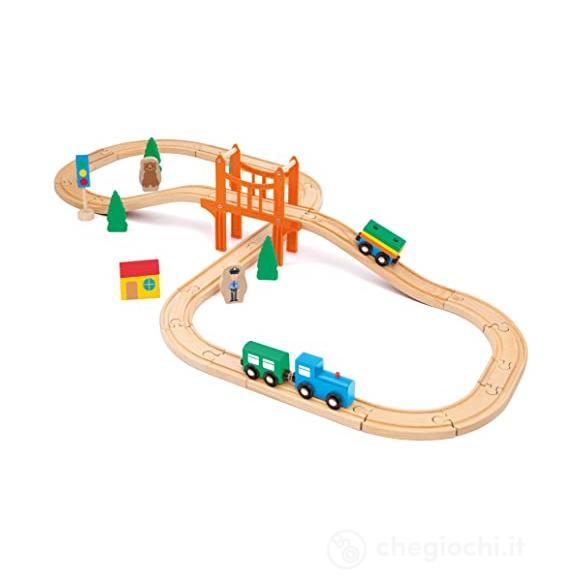 Pista per trenino in legno (39 pz.) (88061)