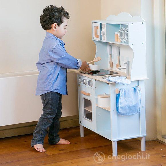 Cucina legno azzurro (11065)