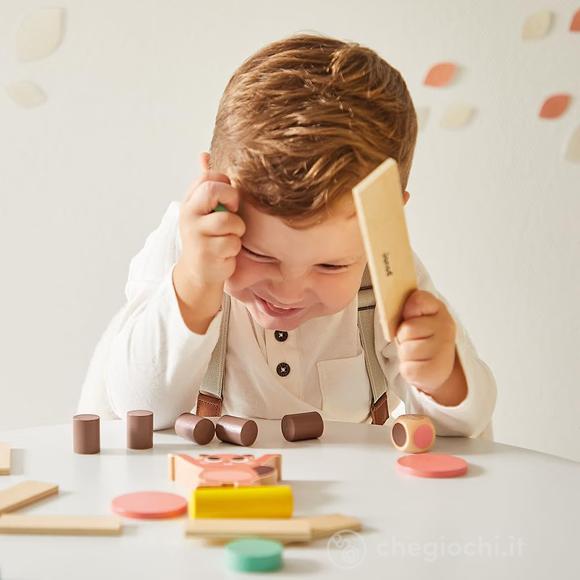 Box Giocattoli - Set giochi 4 in 1 - 36 Mesi Giocattoli Multisensoriali con Puzzle e attività Manuali per Bambini(J04066)