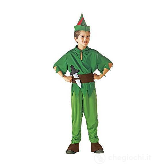 Peter (Casacca, Pantaloni Con Copriscarpe, Cintura Con Pugnale, Cappello Con Piuma) (158 Cm / 11-13 Years)