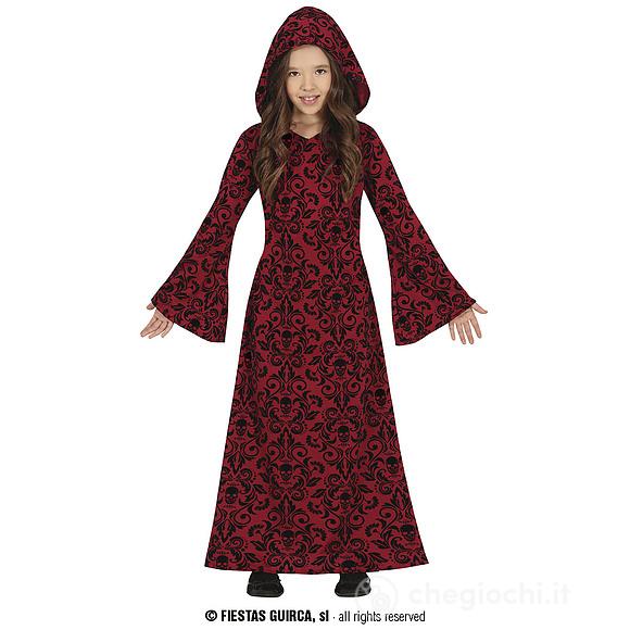 Costume Rosso Da Strega Con Cappuccio Bambina 10-12 Anni (78069)