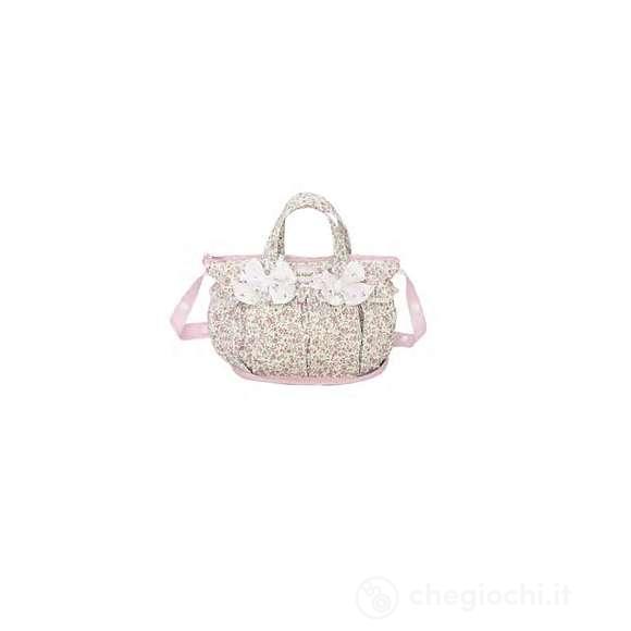 Bolsa Canastilla Violeta Con Flores De 21x16x10 Cm Para Cochecito De Muñecas, Accesorio De Imitación Para Niños De 2 Años