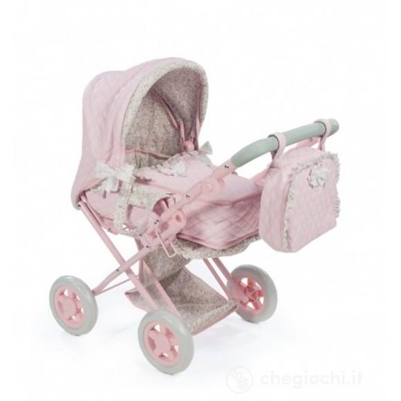 Carrozzina Similpelle Rosa Fiore Picc.(37x65x44 cm) (65076)