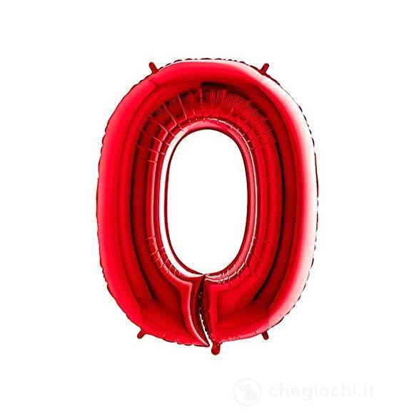 Palloncino Mylar 40 (100cm) Numero 0 Red