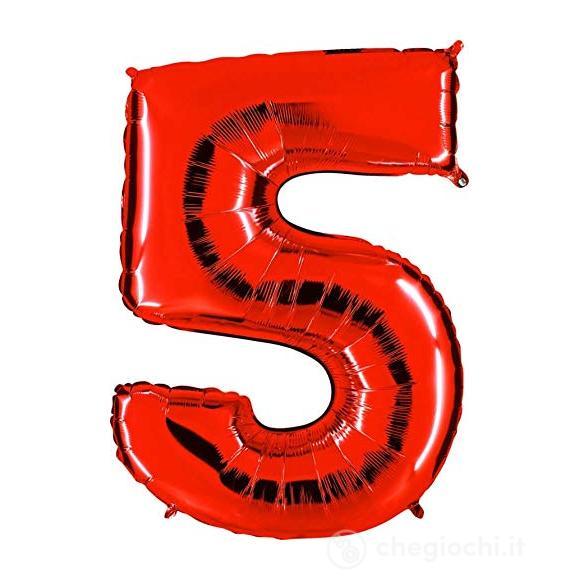 Palloncino Mylar 40 (100cm) Numero 5 Red