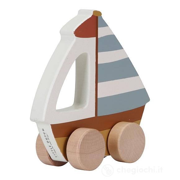 Vehicle boat Barca in legno con ruote (LD7085)
