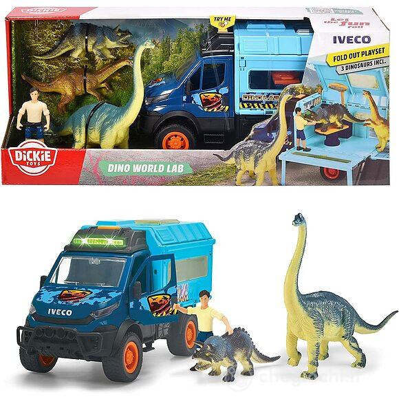 Dino World Lab cm.28 luci e suoni + 3 disnosauri e personaggio