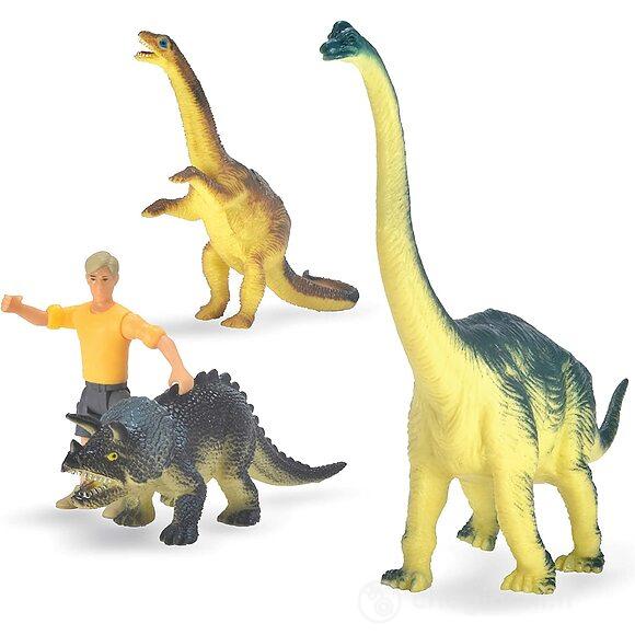 Dino World Lab cm.28 luci e suoni + 3 disnosauri e personaggio
