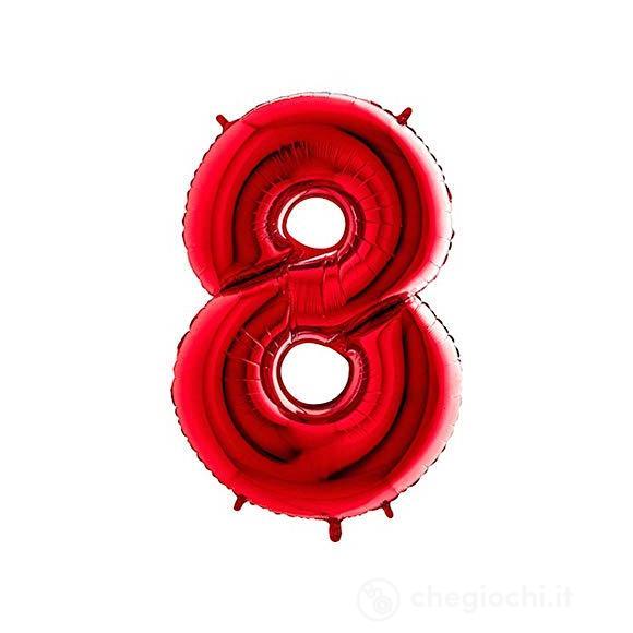 Palloncino Mylar 40 (100cm) Numero 8 Red