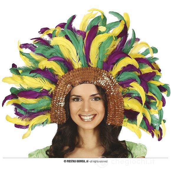 Copricapo Di Piume Colorato Multicolore (13088)