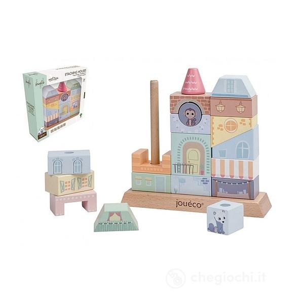 Gioco impilabile legno case (80089)