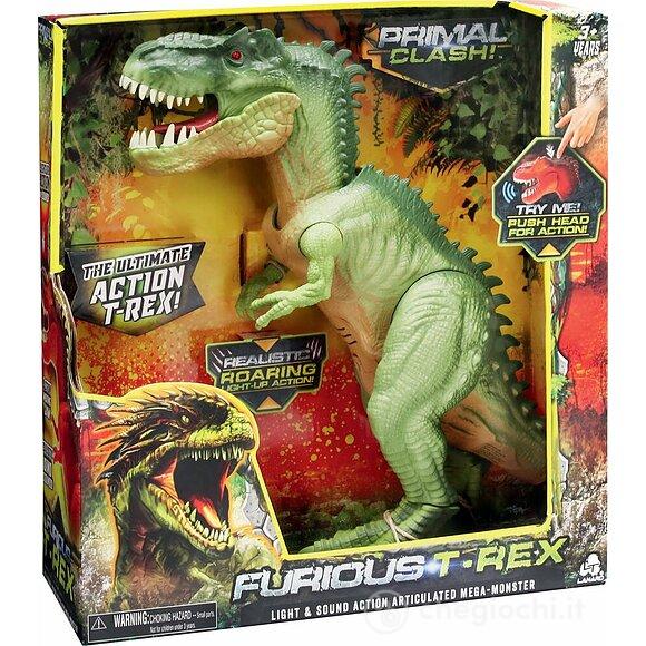 Dinosauro Cm 30 Articolato Ruggente Occhi Luminosi - colori assortiti