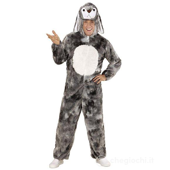 Costume Adulto coniglio grigio peluche L (175 cm)