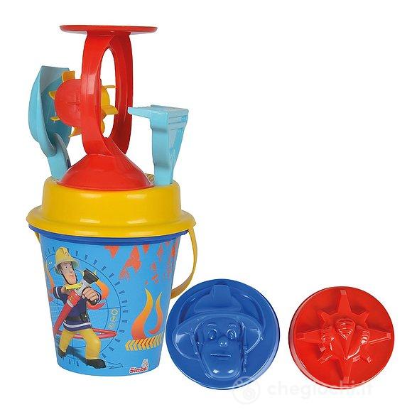 Set Mare Sam il pompiere secchiello con mulinello e accessori Ø 17 cm (109256115)