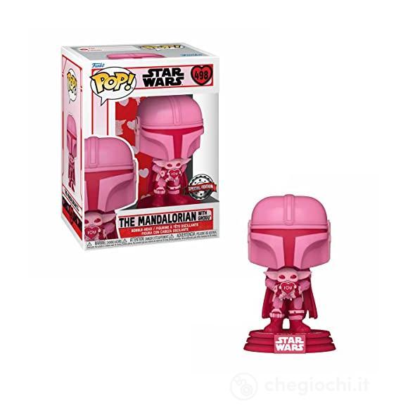 Star Wars: Valentines - Pop Funko Vinyl Figure 498 The Mandalorian With Grogu 9 Cm Comicon 22 Excl
