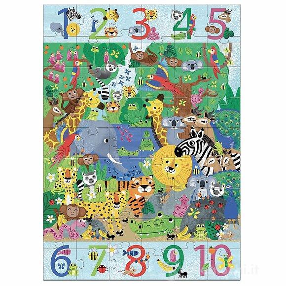 1 to 10 Jungle - 54 pcs - Puzzle - Giant puzzles (DJ07148)