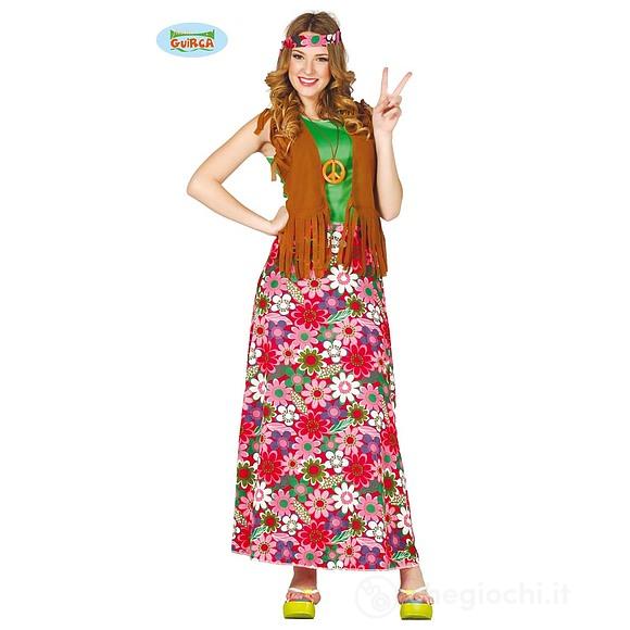 Costume Lungo Donna Anni 60 Hippie Figlia Dei Fiori Taglia Xl (88152)