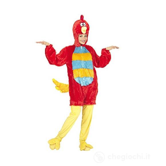 Uccello Rosso In Peluche Soft (Costume Con Cappuccio E Maschera) (M - H 165 Cm)