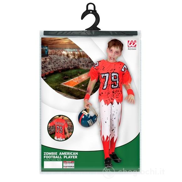 Giocatore Di Football Americano Zombie (t-shirt imbottita, pantaloni) 164 cm / 14-16 anni - Costume Bimbo - Halloween, Personaggi Gotici e Horror, Spo