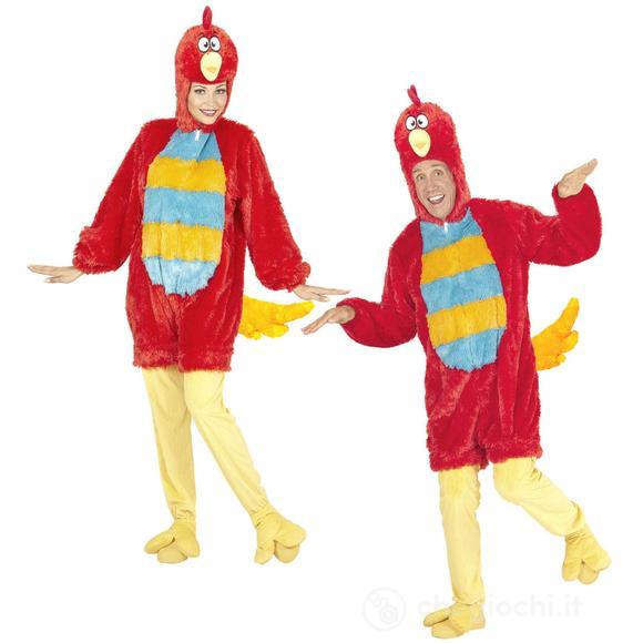 Uccello Rosso In Peluche Soft (Costume Con Cappuccio E Maschera) (XL - H 190 Cm)