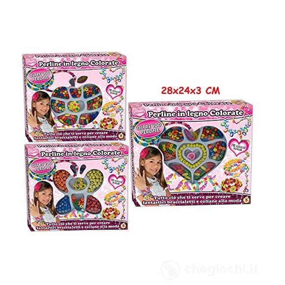 Miss Signorina - Perline Colorate In Legno 3 Ass Oltre 100 Pz (Assortimento)