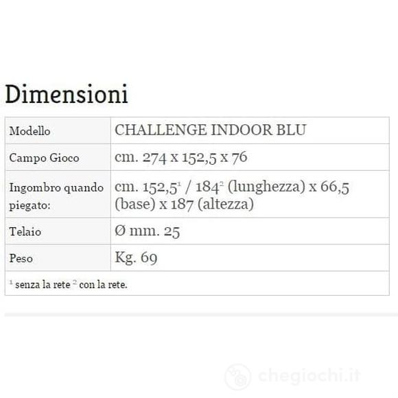 Ping Pong Challenge Indoor con ruote - piano blu - per interno