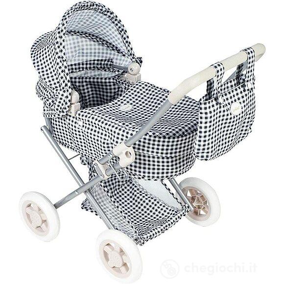 Teorema Carrozzina Per Bambole Pieghevole In Metallo Con Cappotta Regolabile - Passeggino Giocattolo 67 Cm Per Bambole E Peluche