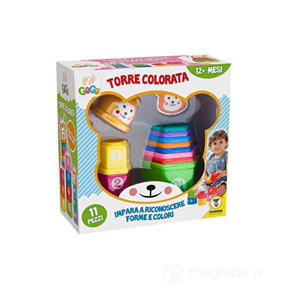 Prima Infanzia Gogo - Torre Colorata Con Numeri Da 1 A 10 E Orsetto Sonaglio Da Impilare