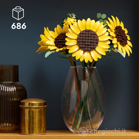LEGO Botanicals 11502 Bouquet di Girasoli, Fiori Artificiali per Adulti, Girasoli Finti, Steli di Eucalipto, Regalo per Donne