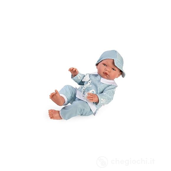 Trudi 64457 – Bambola Di Pezza Con Abito Azzurro E Volant – Morbida E Lavabile, Design Italiano