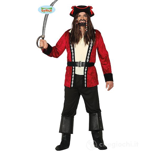 Costume Uomo Corsaro Pirata Con Teschi Taglia M (88185)