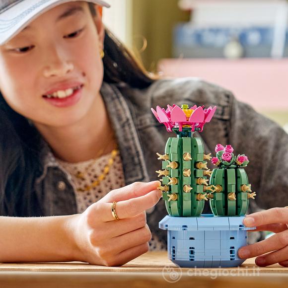 LEGO Botanicals 11509 Cactus in Fiore, Pianta Artificiale in Vaso con 2 Cactus e Fiori Finti, Idea Regalo per Bambine da 9+