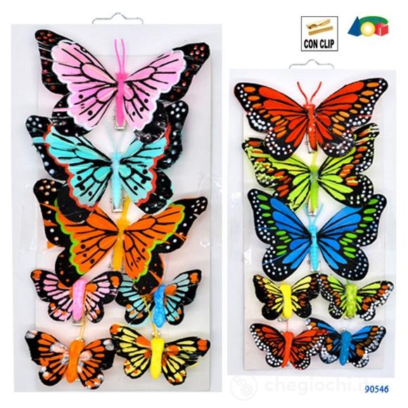 Confezione 7 Farfalle 3 Grandi + 4 Piccole Con Clip Ass.to (90546)