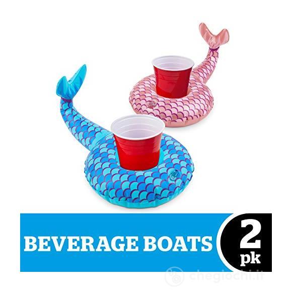 Mermaids Pack Beverage Boat 2 Pz (Porta Bicchiere Gonfiabile)