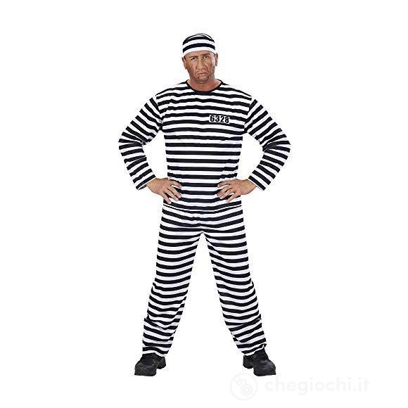 Carcerato Bianco/Nero (Casacca, Pantaloni, Cappello) XL