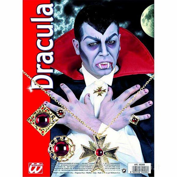 Set Dracula (catena con medaglione, 2 anelli)