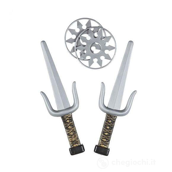 Set Armi ninja (coppia di Sai e 2 Shuriken) WDM01205